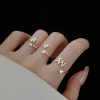 Fashion 925 Sterling Silver 26 Letter Ring Sparkling Diamond Zircon Open Ring Index Finger Your Name Ring Birthday Party Jewelry - Image 4