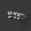 Fashion 925 Sterling Silver 26 Letter Ring Sparkling Diamond Zircon Open Ring Index Finger Your Name Ring Birthday Party Jewelry - Image 5