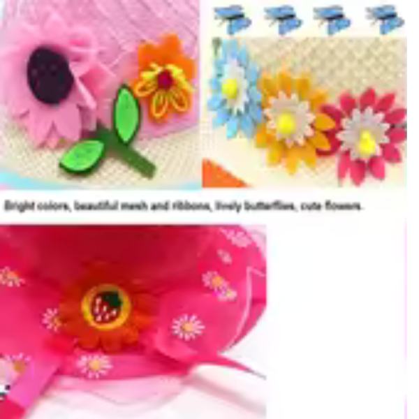 little girls summer straw sun hats