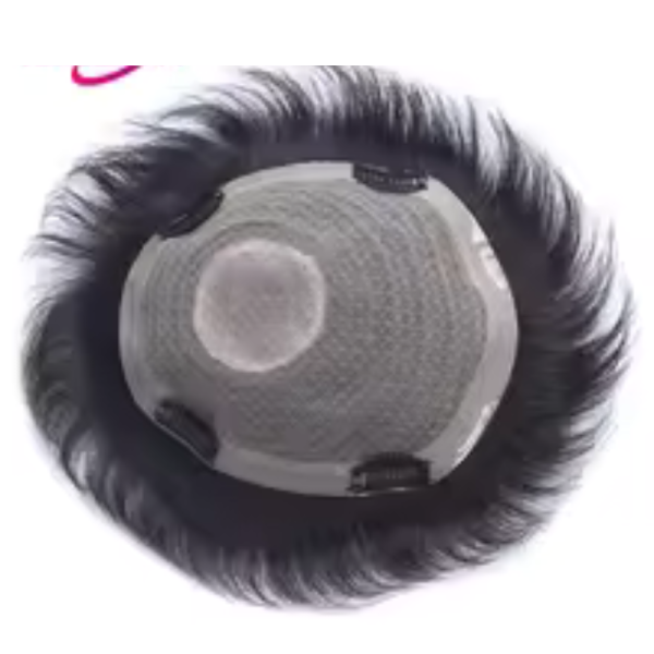Straight Man Toupee Human Hair 100% Remy Human Hair Wigs Swiss Lace PU Machine Toupee Clips in Human Hair System Natural Color