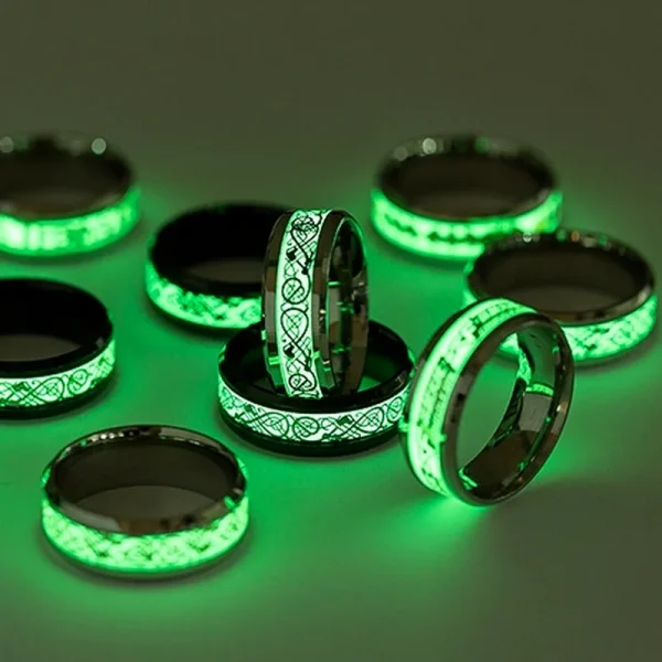 Luminous Stainless Steel Love Heart Finger Rings For Couple