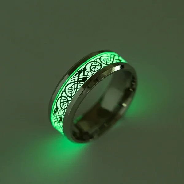 Luminous Stainless Steel Love Heart Finger Rings For Couple
