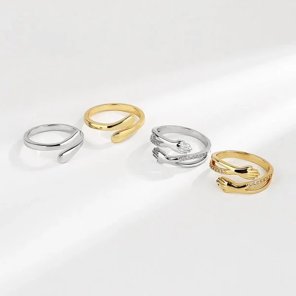 Luxury Fashion Zircon Hug Rings for Women