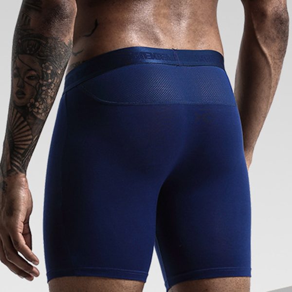 Man’s Underwear Panties Sports Running Lengthened Anti-wear Leg Modal Ice Silk Mesh Men Underpantes Solid Panties