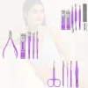 Inter-Vion Complete Manicure Set with Curved Cuticle Scissors and Various Nail Care Tools