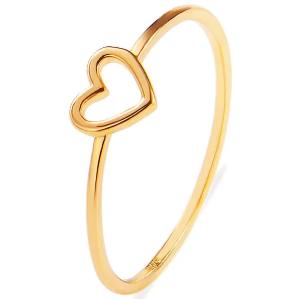 Mewanry Hollow Love Heart Geometric Ring For Women