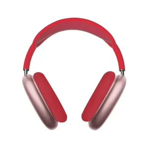 : Red and Silver Over-Ear Bluetooth Headphones