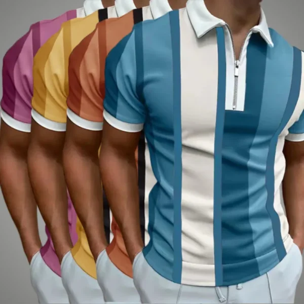 2025 New Men Polo Shirt Summer Casual Daily Short Sleeve