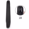 Synthetic Long Straight Claw Clip On Ponytail Hair Extensions 24Inch Heat Resistant Pony Tail Hair piece For Women Daily Party - Image 2