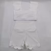 2 PCS Workout Sets Womens Fashion Nylon Gym Yoga Set Sports Short Sleeve with Chest Pad Quick Dry Fitness Yoga Shorts Gym Wear - Image 3