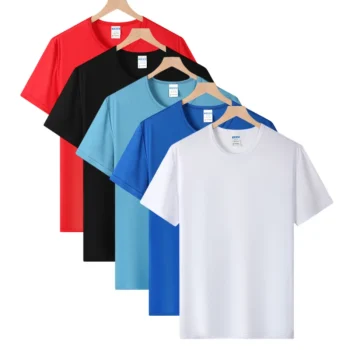 White, Red, Sky, Blue and Black Colors Quick Dry Short Sleeve Shirts 1-10 Pack Cross-border men's