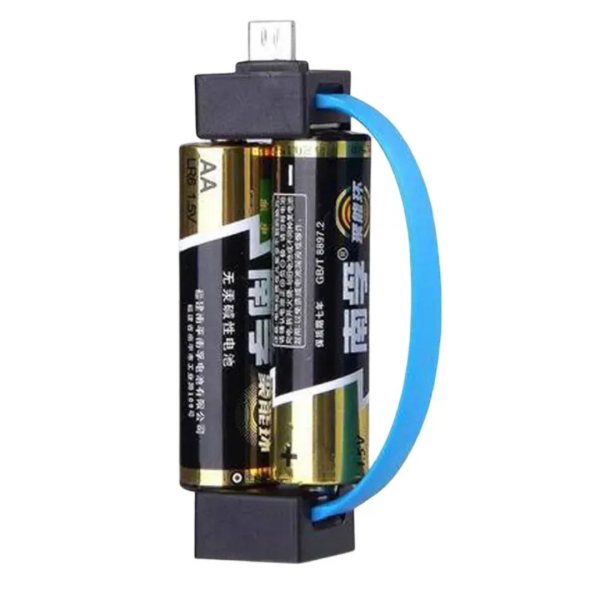Universal AA Battery Emergency Phone Charger with Type-C & Micro USB