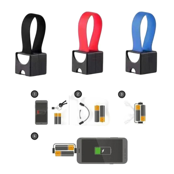 Universal AA Battery Emergency Phone Charger with Type-C & Micro USB