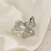 Stainless Steel Cute Butterfly Adjustable Rings for Women - Image 3