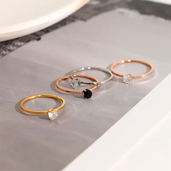 Stainless Steel Single Simple 1mm Thin Wedding Ring for Women