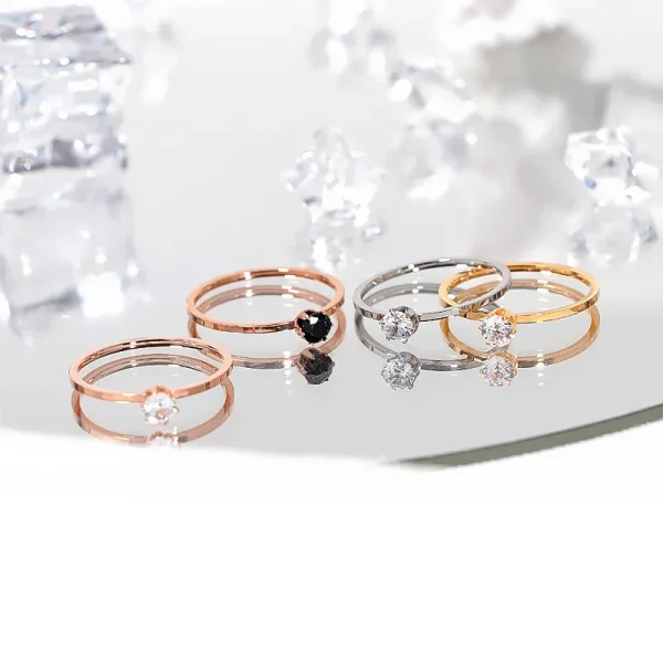 Stainless Steel Single Simple 1mm Thin Wedding Ring for Women