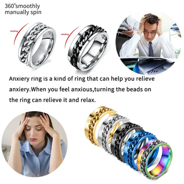 Titanium Steel Rotatable Chain Couple Ring price in Pakistan