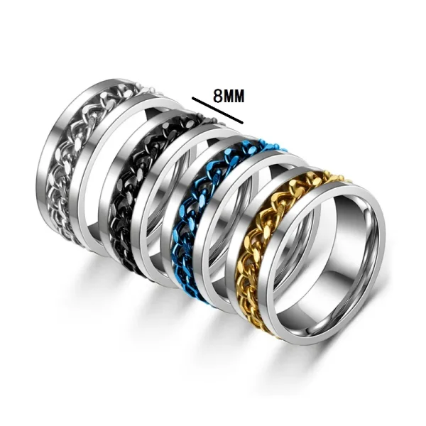 Titanium Steel Rotatable Chain Couple Ring price in Pakistan