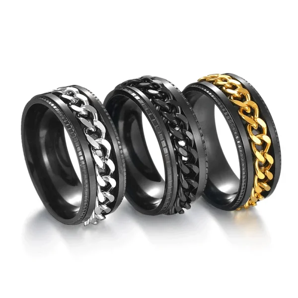 Titanium Steel Rotatable Chain Couple Ring price in Pakistan