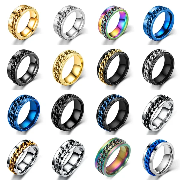 Titanium Steel Rotatable Chain Couple Ring price in Pakistan