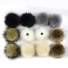 2Pcs 12cm Plush Hair Ball with Snap Button Soft Faux Fox Fur Pompoms DIY Baby Beanie Hats Shoes Crafts Decorative Accessories - Image 2