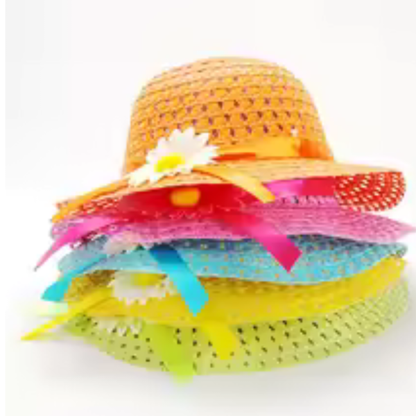 Outdoor Straw Hat Bag Set Sun Caps Kids Girl Breathable Beach Hats Cherry Sweet Princess Seaside Panama Hat for Spring Summer