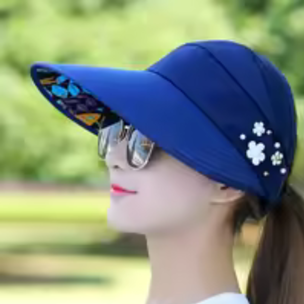 Golf Hat Lady Summer Travel Folding Korean Version of The Sun Women Outdoor Hat Anti-ultraviolet Cotton Flower Girl Baseball Hat
