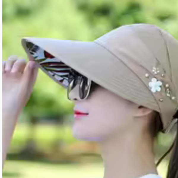 Golf Hat Lady Summer Travel Folding Korean Version of The Sun Women Outdoor Hat Anti-ultraviolet Cotton Flower Girl Baseball Hat