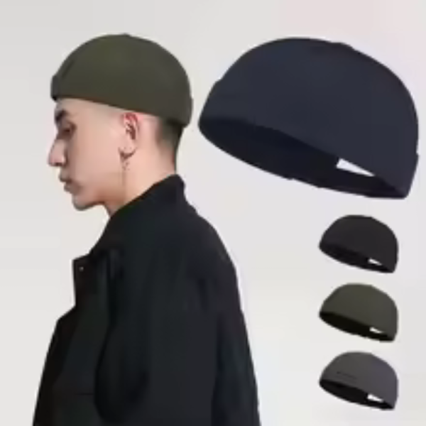 Summer Docker Cap Brimless Hat Skullcap Solid Color Quick-Dry Adjustable Hip Hop Landlord Hat Unisex Skullies Beanie Melon Cap