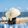 Summer Elegant Beach Sunshade Straw Hat Women's Beach Vacation Sunscreen Knitted Hat Beach Bowknot Wide Brim Floppy Panama Hats - Image 3