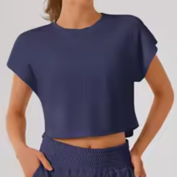 WANAYOU Quick Dry Women Yoga Shirts Loose Fit Sports Crop Tops Short Sleeves Gym Fitness Top Breathable Workout Activewear
