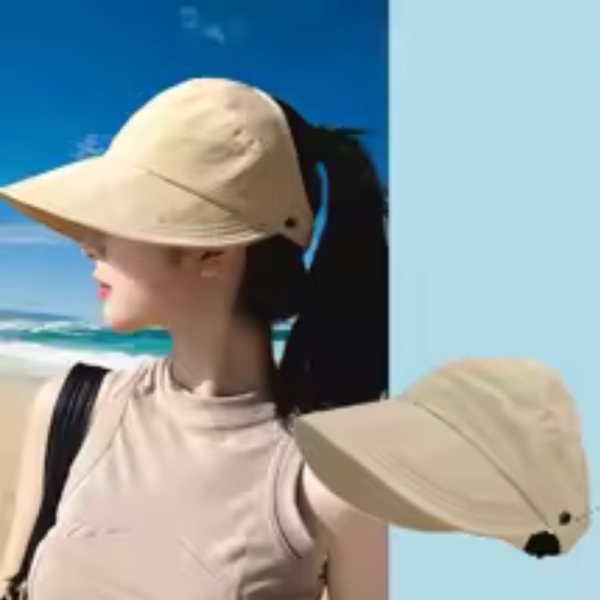Ladies’ Sun Protection Hat Summer Hollow Top Breathable Cool Baseball Cap Foldable Portable Beach Seaside Fashion Fisherman Hat