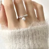 VENTFILLE 925 Sterling Silver Geometry Pearl Irregular Rings For Women Korean Sweet Temperament Jewelry Girls Gift - Image 2