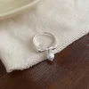 VENTFILLE 925 Sterling Silver Geometry Pearl Irregular Rings For Women Korean Sweet Temperament Jewelry Girls Gift - Image 3
