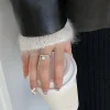 VENTFILLE 925 Sterling Silver Geometry Pearl Irregular Rings For Women Korean Sweet Temperament Jewelry Girls Gift - Image 4