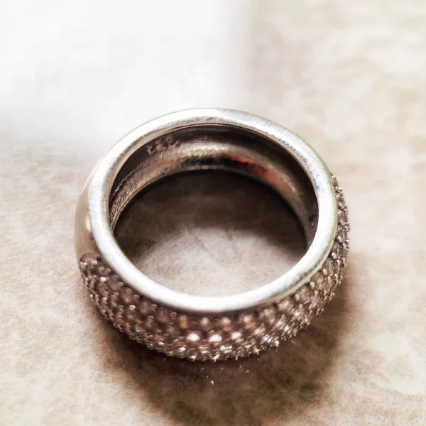 White Pave Band Ring Europe Style For Women