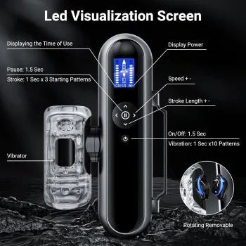 AI male sex toy with soft TPE sleeve and smartphone app showing thrusting speed options (4).
