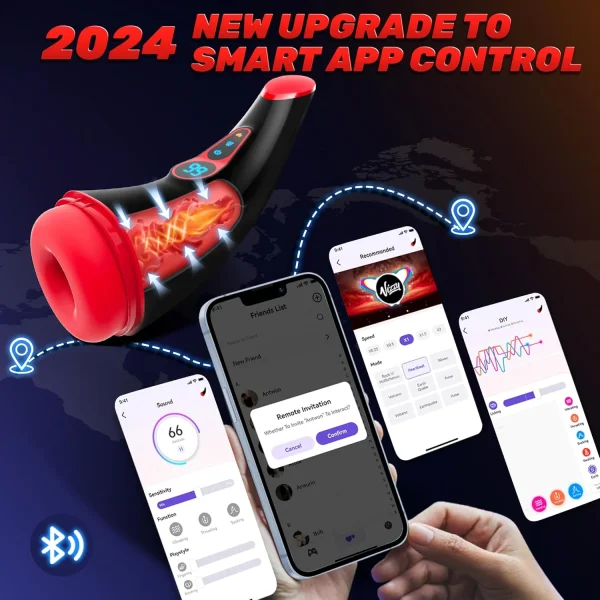 APP-Controlled Male Masturbator with Vibration & Heat