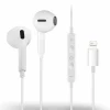 Original Apple wired headphones with USB-C, Lightning, and 3.5mm connectors beside iPhones (1).