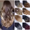Synthetic Hair Extension Without Clips One piece Women's Long Wavy String Curly Blond Gray Black Ombre Color Hairpieces