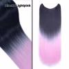 Synthetic Hair Extension Without Clips One piece Women's Long Wavy String Curly Blond Gray Black Ombre Color Hairpieces - Image 3