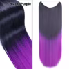 Synthetic Hair Extension Without Clips One piece Women's Long Wavy String Curly Blond Gray Black Ombre Color Hairpieces - Image 7