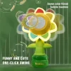 Dancing sunflower-shaped bubble machine blowing bubbles outdoors (1).