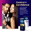 Delay gel for men on bathroom counter next to condoms (1).