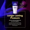 Delay gel for men on bathroom counter next to condoms (4).