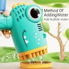 Child playing with a dinosaur-shaped bubble gun shooting bubbles outdoors (3).