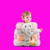 Plush elephant-shaped baby sit-up floor seat with soft cotton filling for infants aged 3 to 24 months (1).