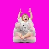 Plush elephant-shaped chair baby sit-up floor seat with soft cotton filling for infants aged 3 to 24 months (3).