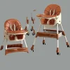 Baby dinig chair sittin in a foldable high chair during mealtime at home (3).