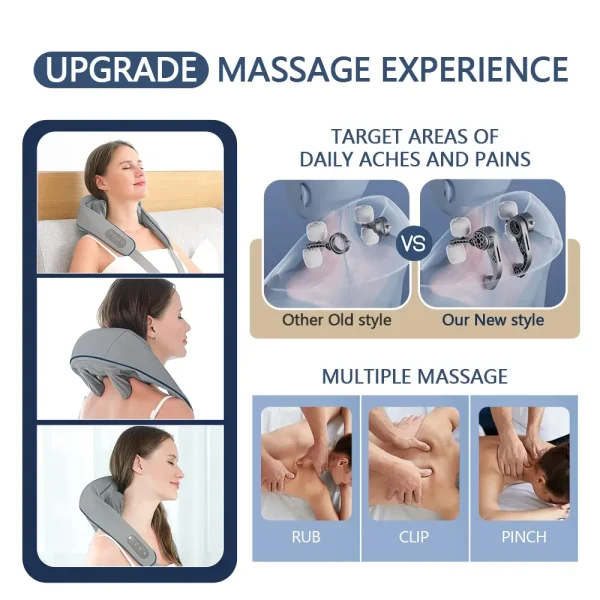 Foreverlily 26W Wireless Neck & Shoulder Massager – Deep Kneading Relief